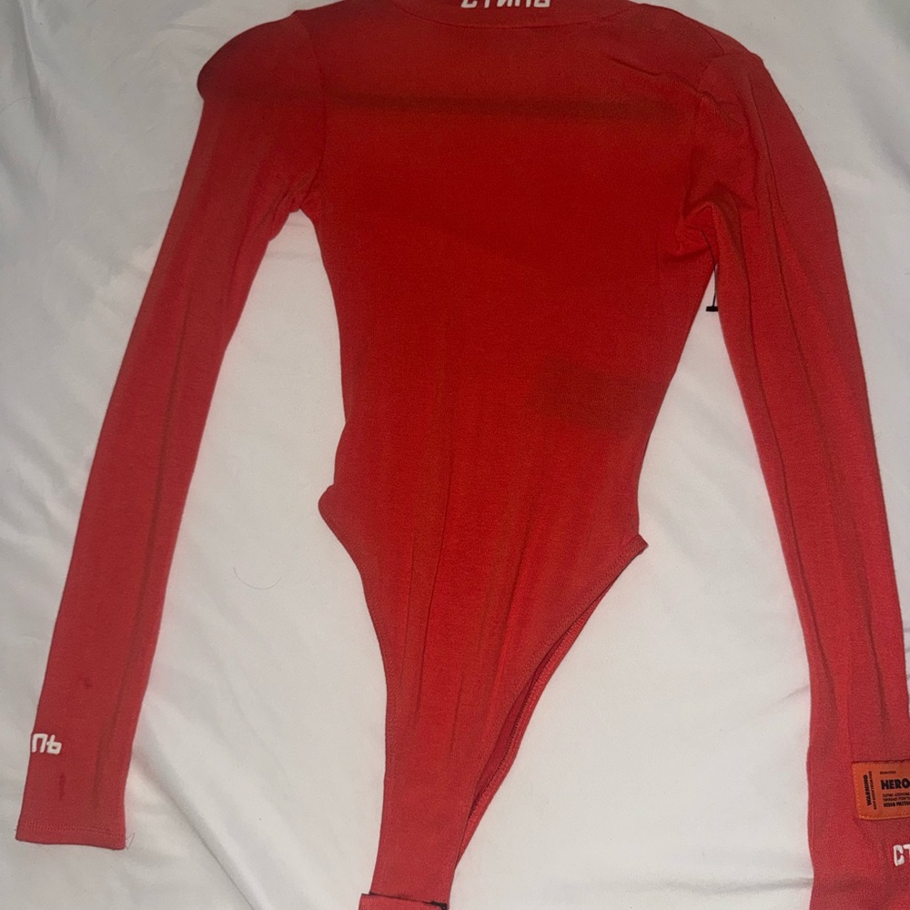 Heron Preston Red Long-Sleeve Bodysuit
